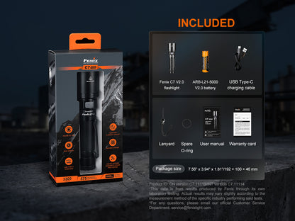 Fenix C7 V2 Compact High Power Long Throw Flashlight