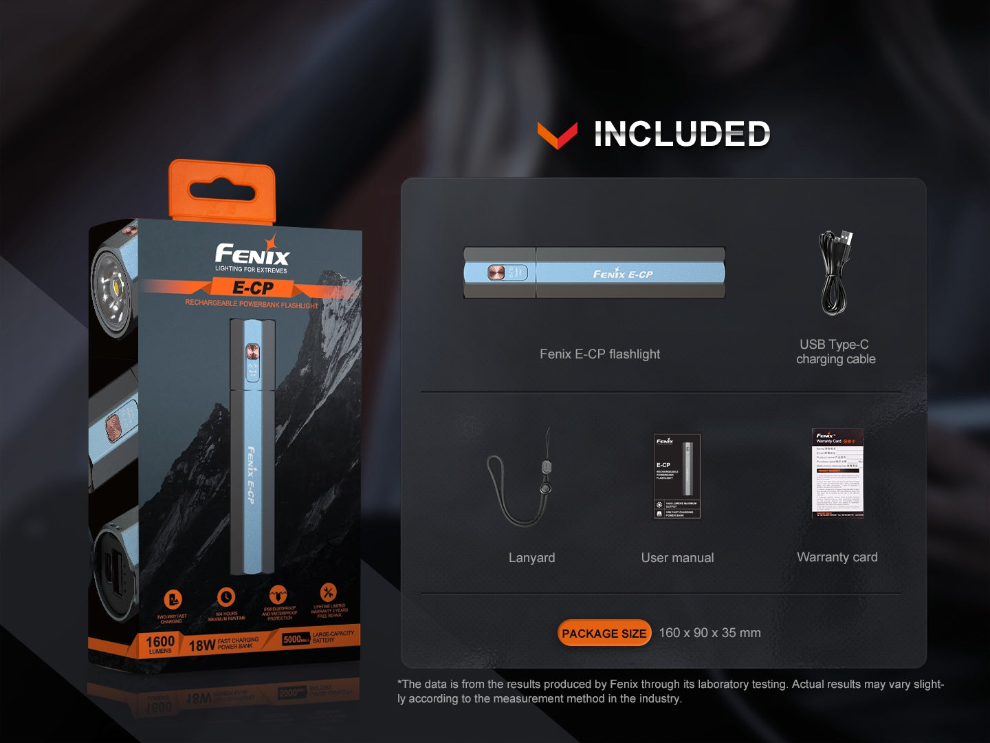 Fenix E-CP 1,600 Lumens LED Flashlight/Powerbank