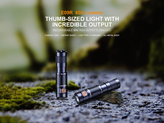 Fenix E09R Rechargeable High-Output Flashlight - 600 Lumens