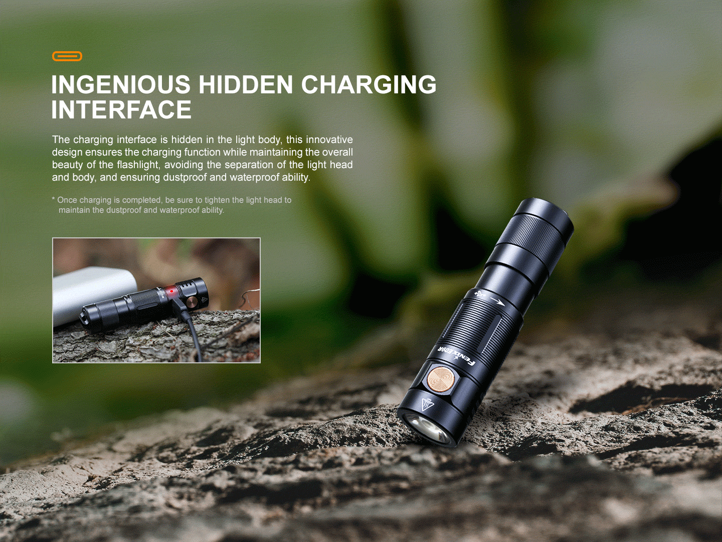 Fenix E09R Rechargeable High-Output Flashlight - 600 Lumens