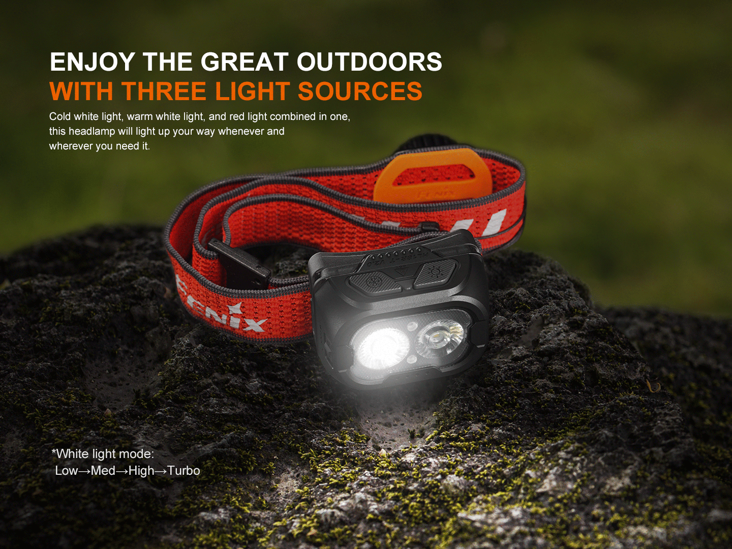 Fenix HL18R-T V2 Dual Beam Distance Lightweight Headlamp with Red Light & Whistle