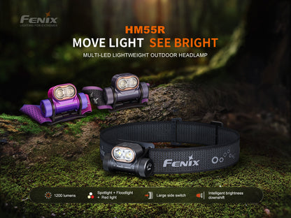 Fenix HM55R Ultra Lightweight Headlamp with Triple Light Sources