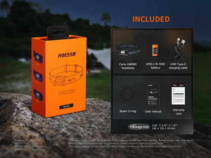 Fenix HM55R Ultra Lightweight Headlamp with Triple Light Sources