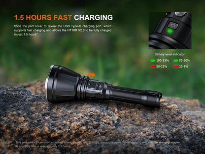 Fenix HT18R V2 Long Range Flashlight [3,700 Lumens I 1,100 Meters Throw]
