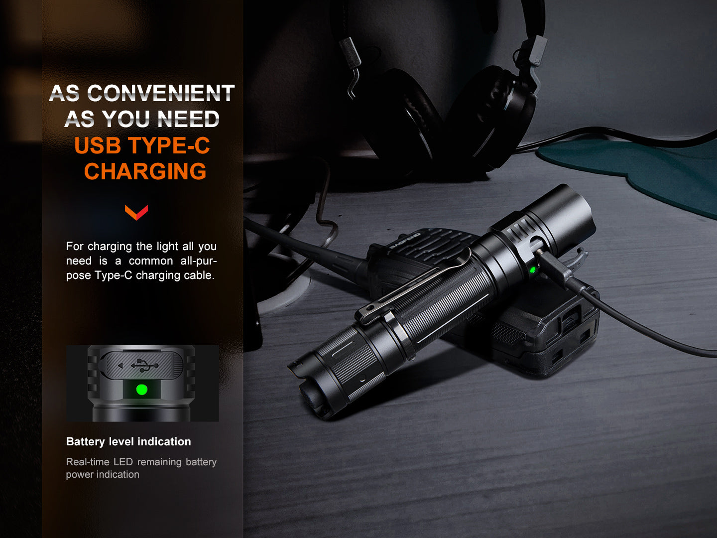 Fenix PD35R Compact USB-C Rechargeable Tactical Flashlight