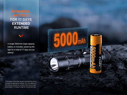 Fenix PD40R V3 USB-C Rechargeable Flashlight  500 Meters Throw - 3,000 Lumens
