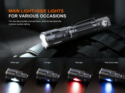 Fenix TK25R Tactical Flashlight With Multi-Color Side Light [3600 Lumens I 350 Meters]