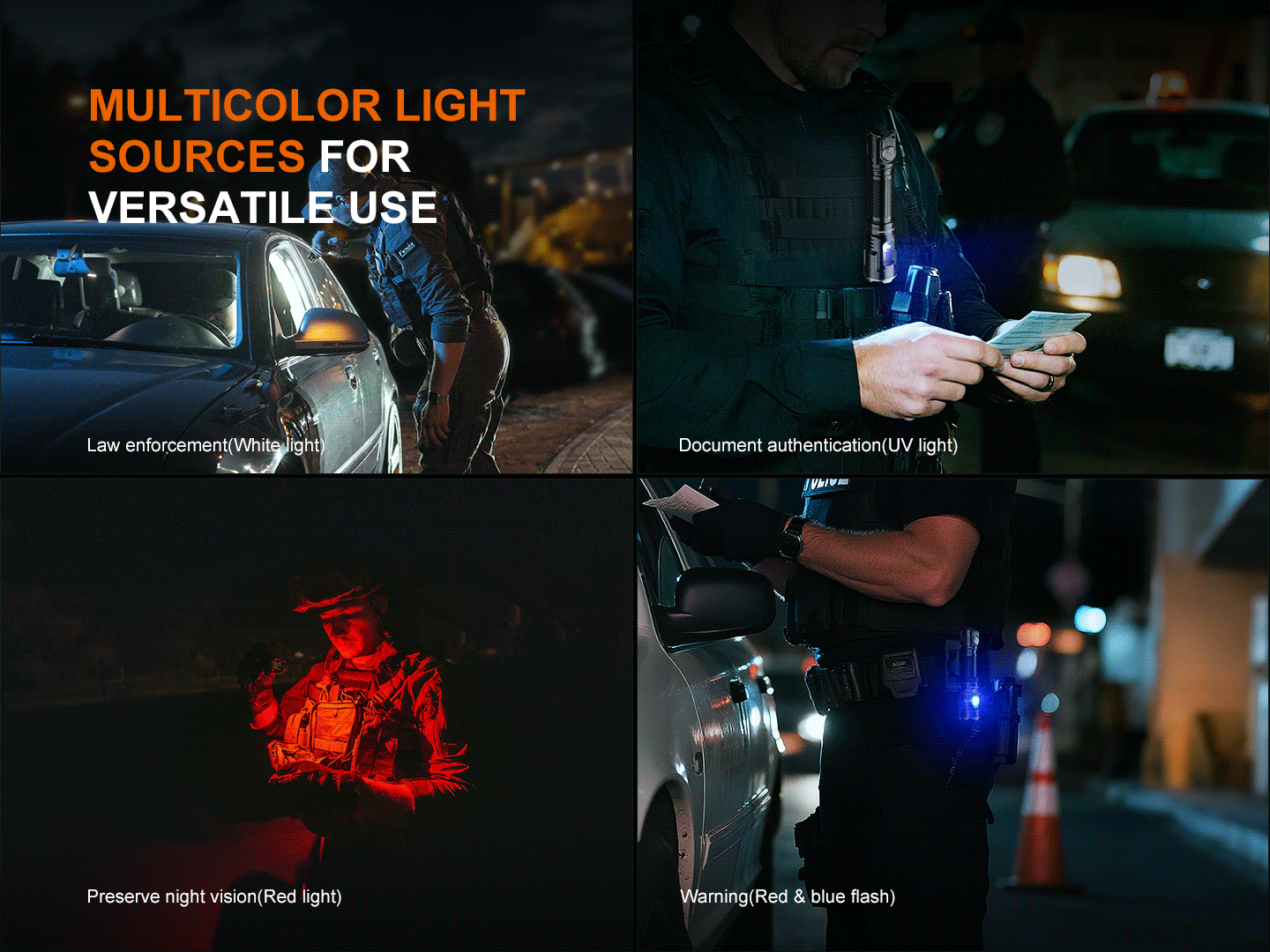 Fenix TK25R Tactical Flashlight With Multi-Color Side Light [3600 Lumens I 350 Meters]