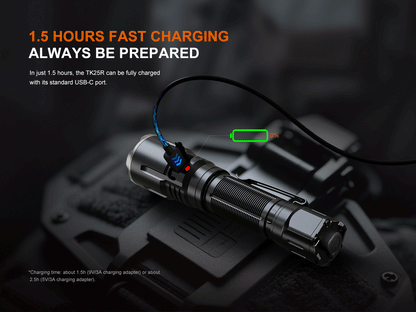 Fenix TK25R Tactical Flashlight With Multi-Color Side Light [3600 Lumens I 350 Meters]