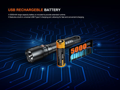 Fenix WF25RM Multi-Functional Flashlight with Secondary UV Light & Charging Cradle