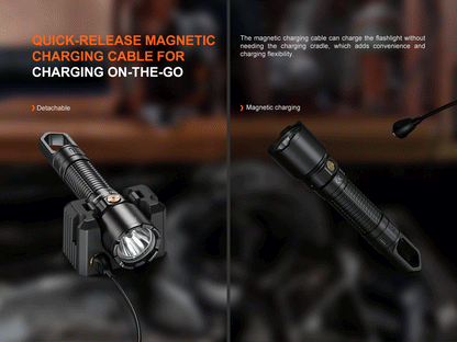 Fenix WF25RM Multi-Functional Flashlight with Secondary UV Light & Charging Cradle