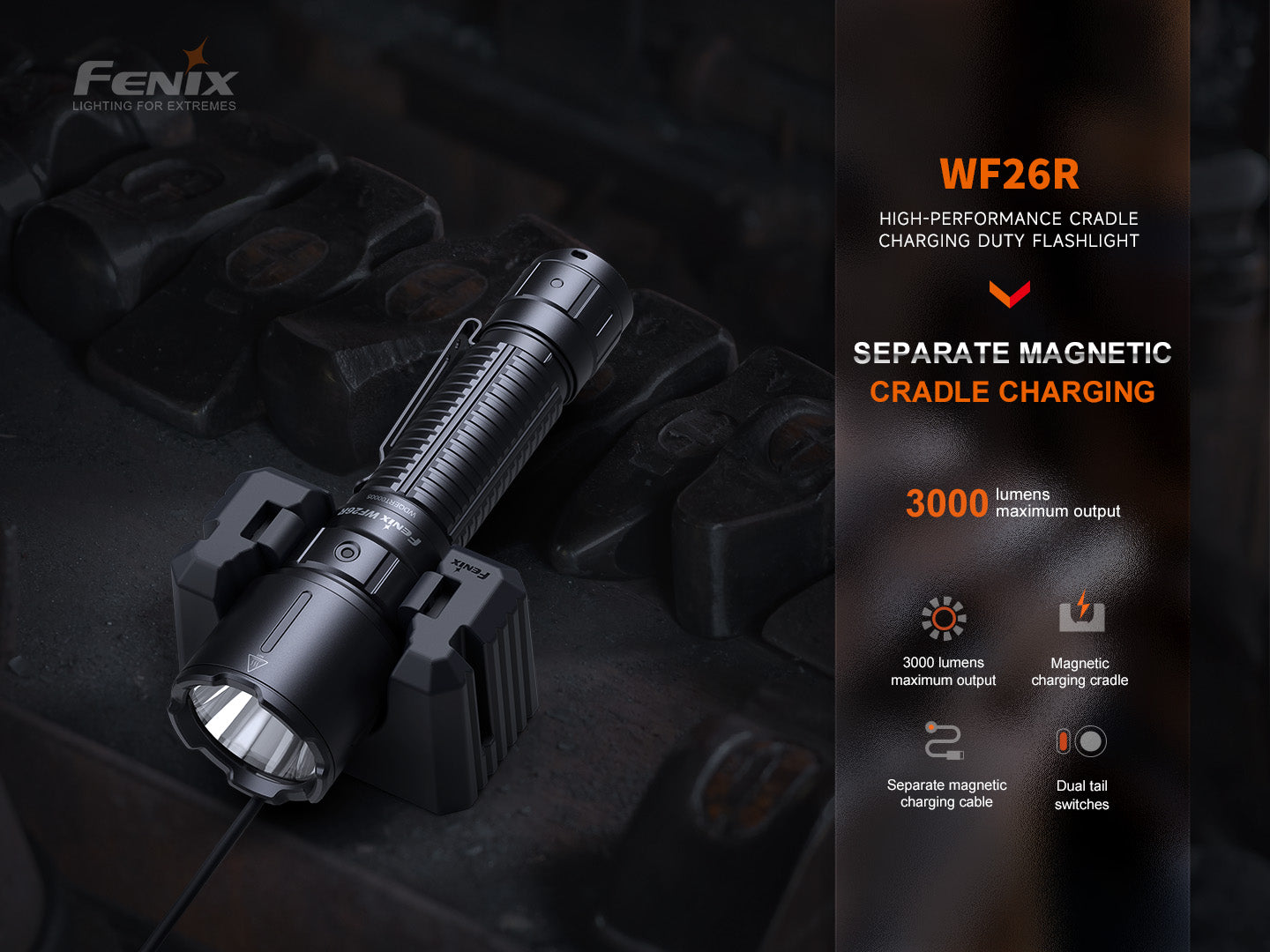 Fenix WF26R High Performance Cradle Charging Duty Flashlight