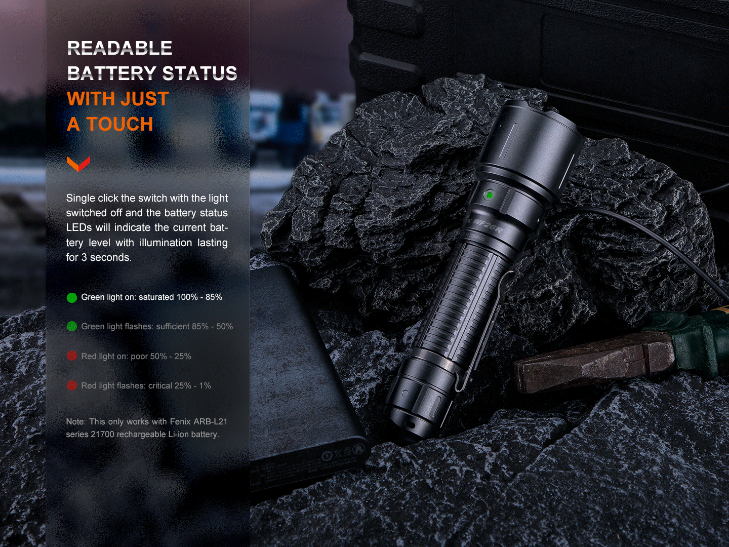 Fenix WF26R High Performance Cradle Charging Duty Flashlight