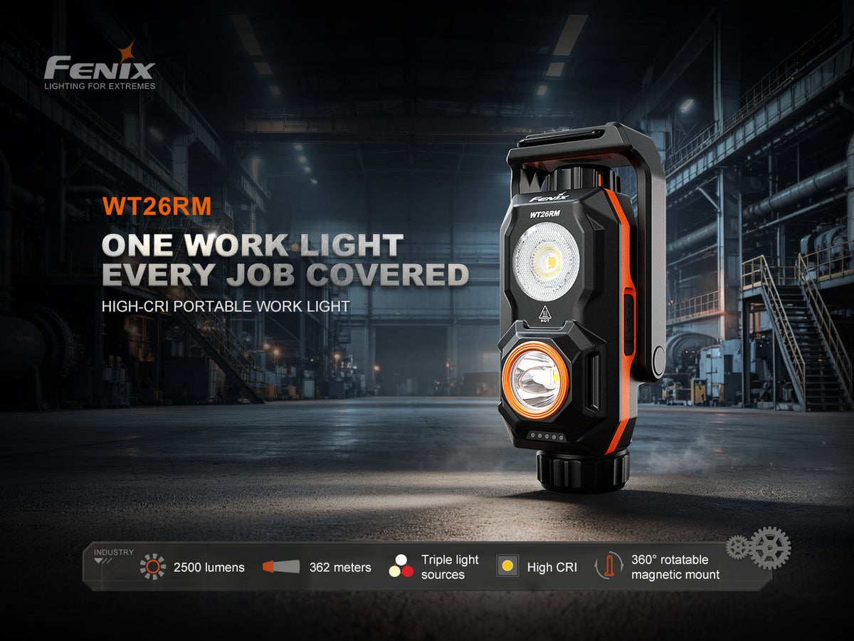Fenix WT26RM Multi Light Sources Compact Work Light [2,500 Lumens I 362 Meters Throw]