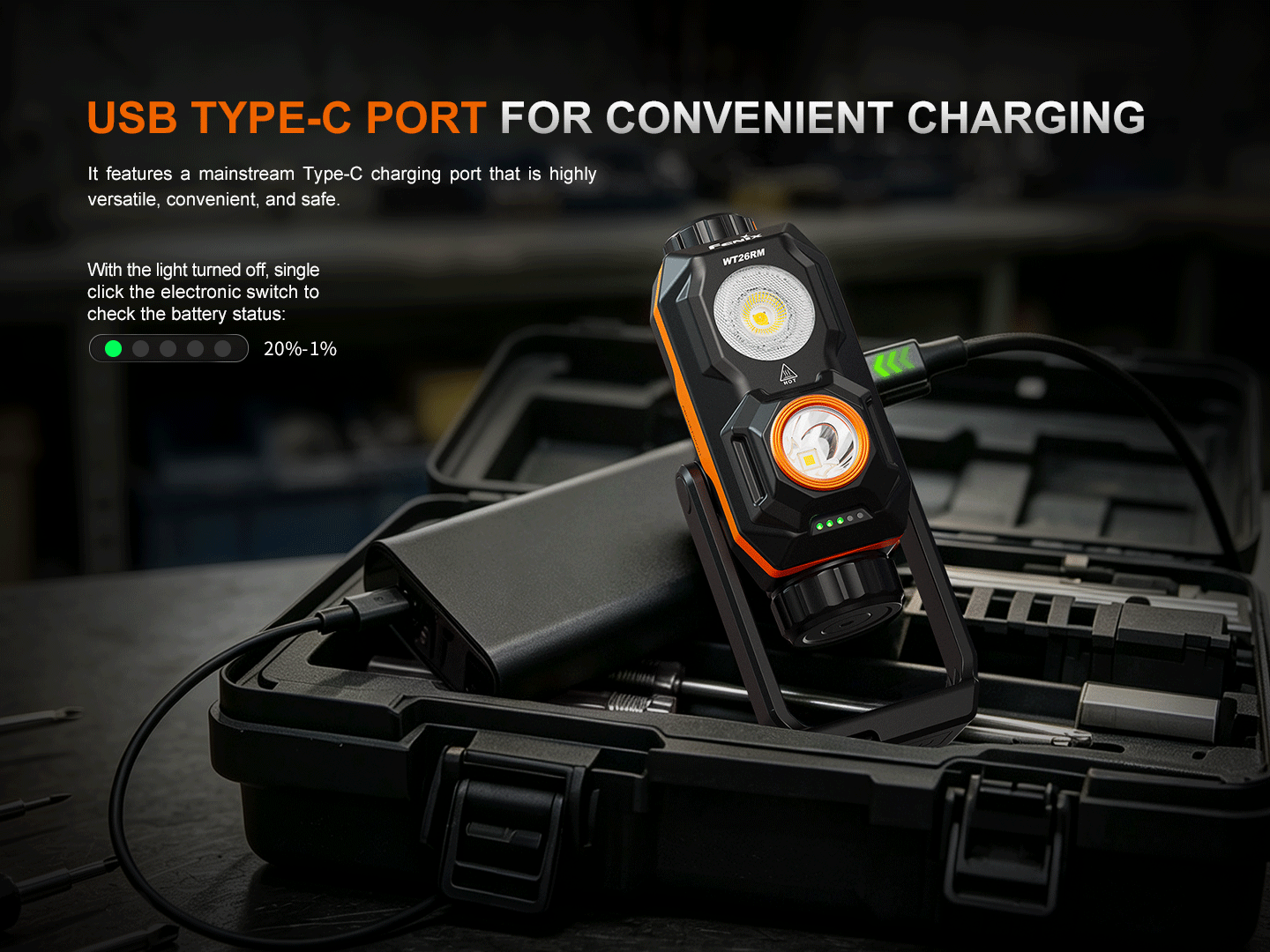 Fenix WT26RM Multi Light Sources Compact Work Light [2,500 Lumens I 362 Meters Throw]