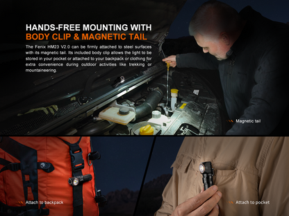 Fenix HM23 V2 Multipurpose Lightweight Right Angle Headlamp
