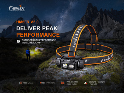 Fenix HM60R V2 Dual Light Sources with Spot & Flood Beam