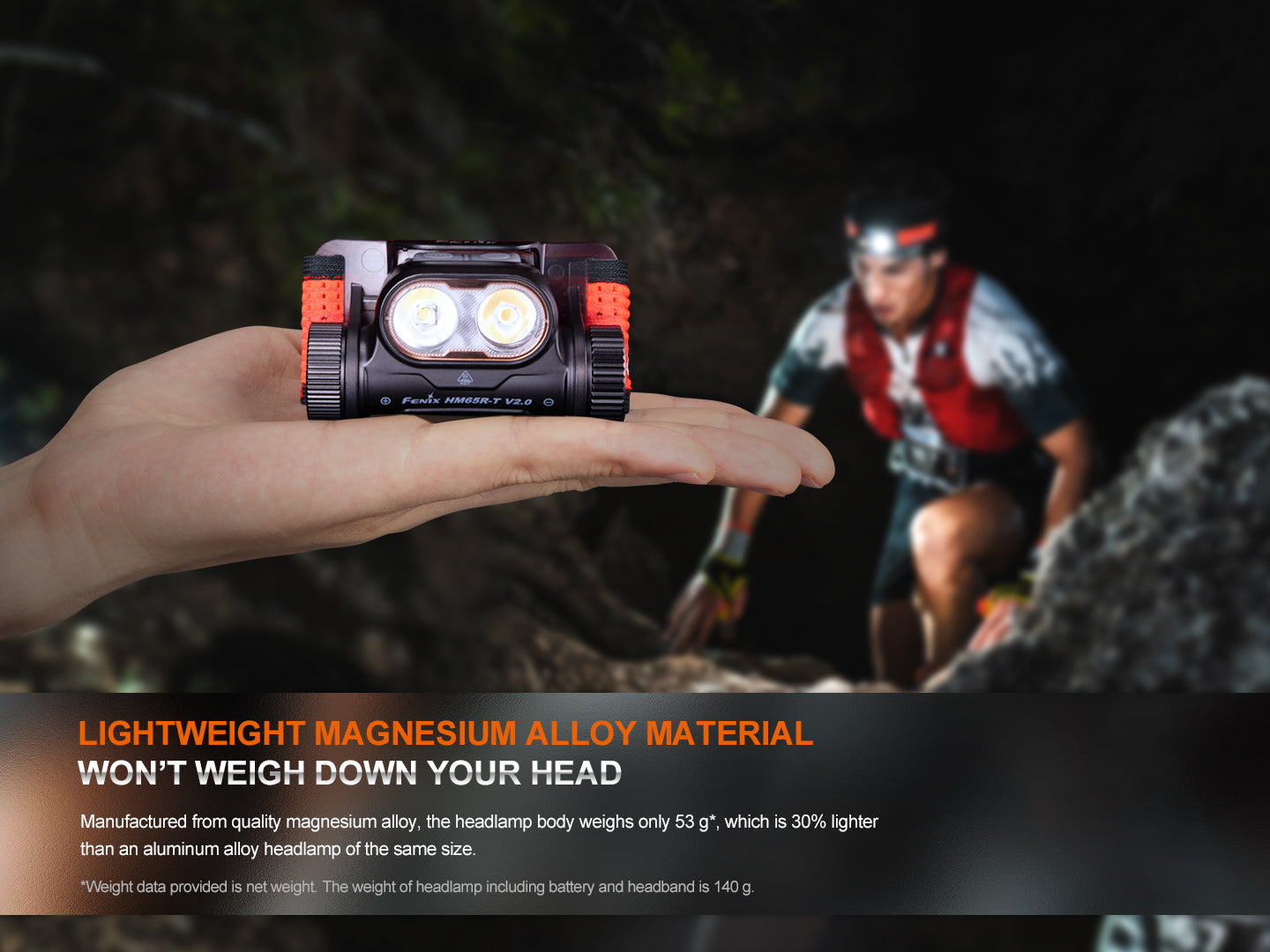 Fenix HM65R-T V2 Magnesium Headlamp With Emergency Whistle