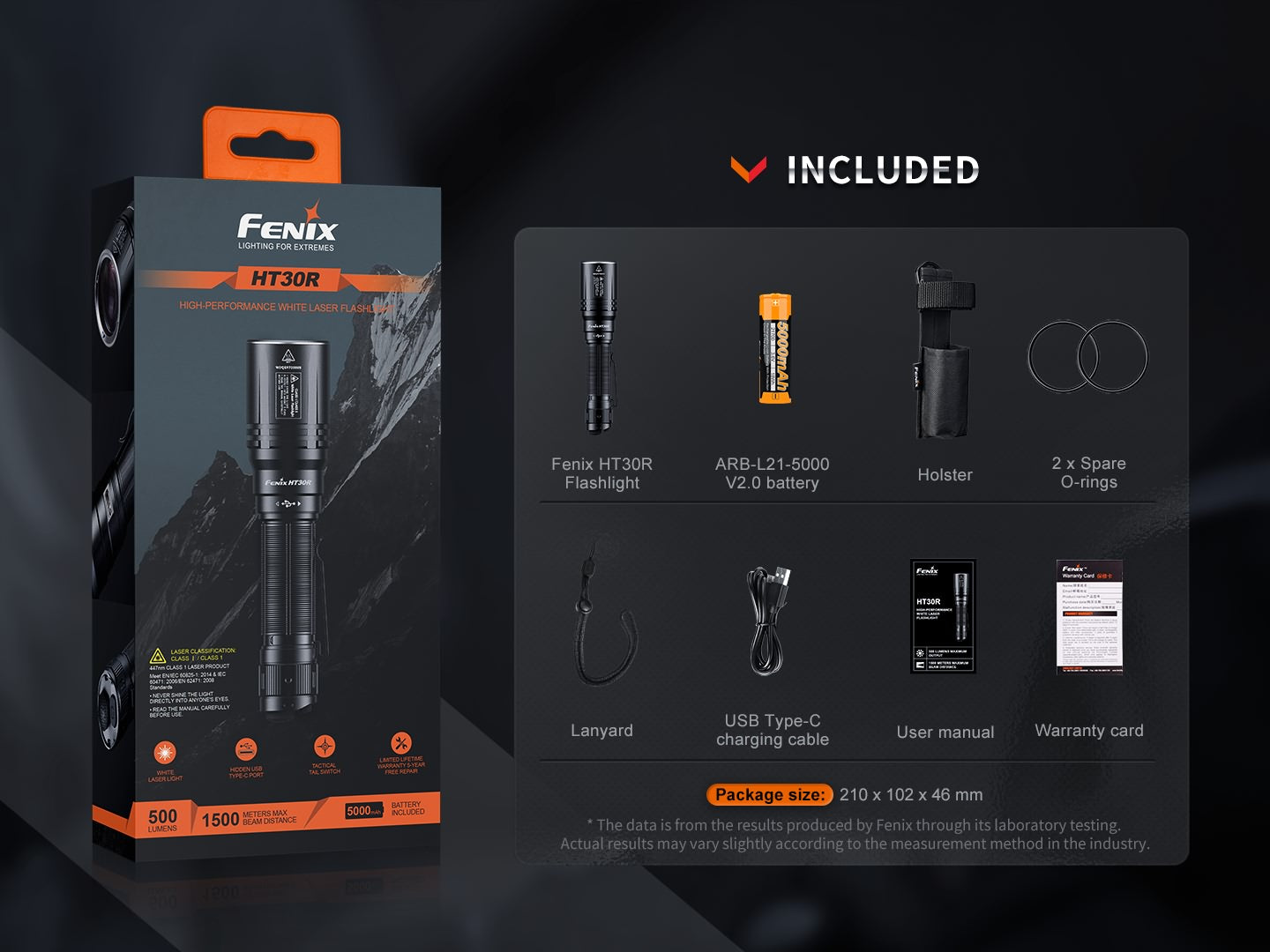 Fenix HT30R White Laser Flashlight