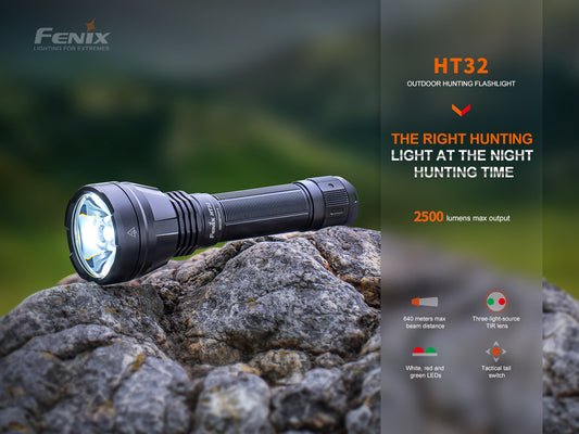 Fenix HT32 Compact Long Range Flashlight 640 Meters Throw - 2,500 Lumens