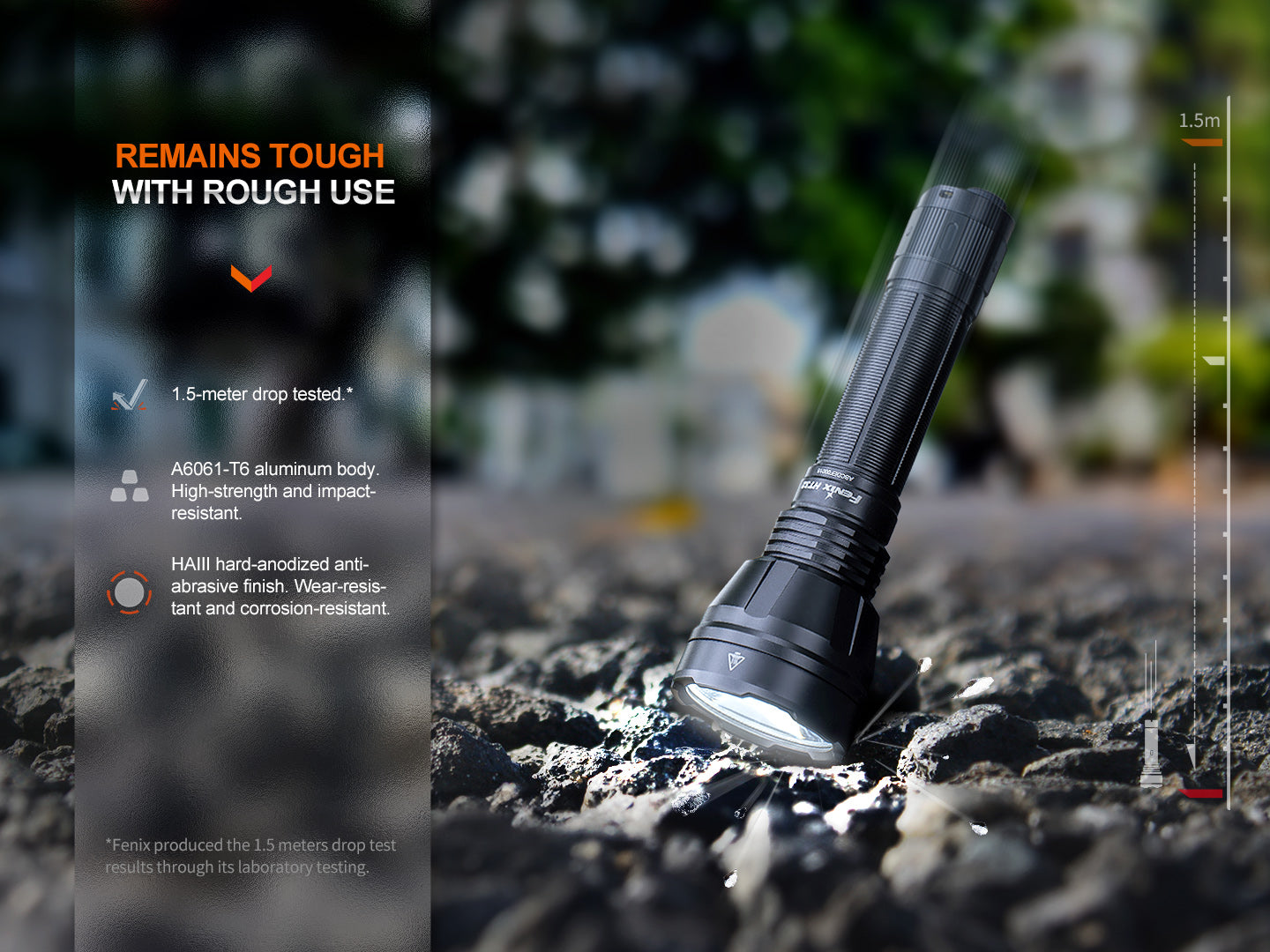 Fenix HT32 Compact Long Range Flashlight 640 Meters Throw - 2,500 Lumens