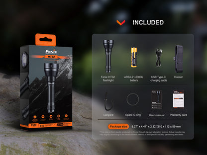 Fenix HT32 Compact Long Range Flashlight 640 Meters Throw - 2,500 Lumens