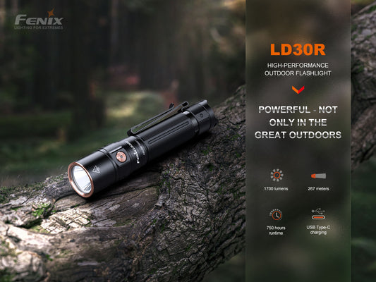 Fenix LD30R High Performance Lightweight USB-C Rechargeable Flashlight