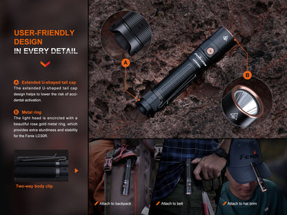 Fenix LD30R High Performance Lightweight USB-C Rechargeable Flashlight