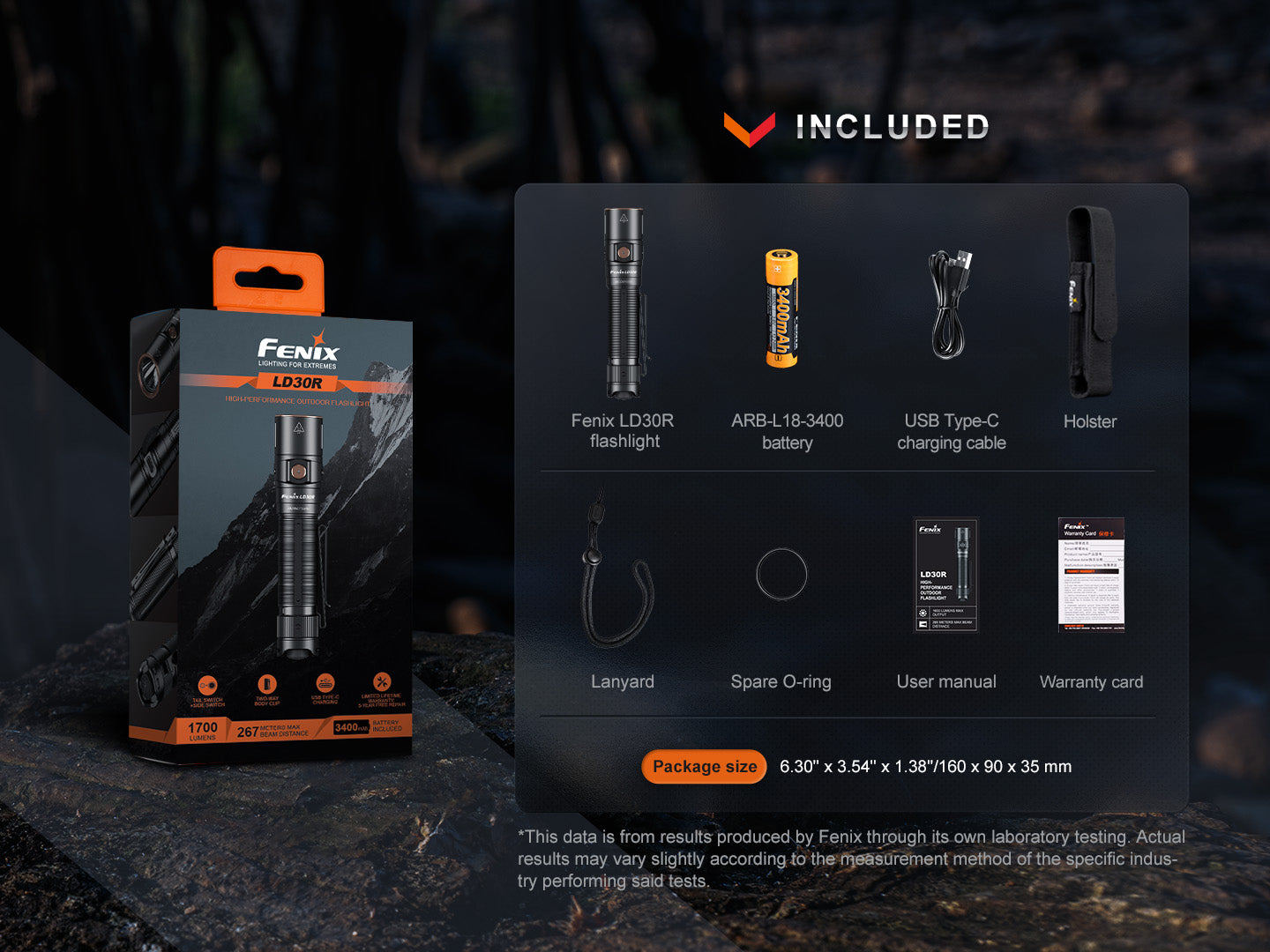 Fenix LD30R High Performance Lightweight USB-C Rechargeable Flashlight