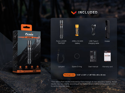Fenix LD30R High Performance Lightweight USB-C Rechargeable Flashlight