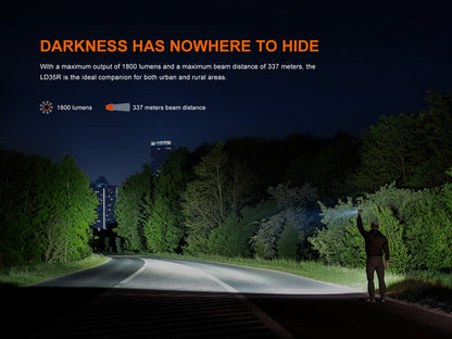 Fenix LD35R High Performance Multimode Tactical Flashlight With Tri-Color Secondary Side Lights