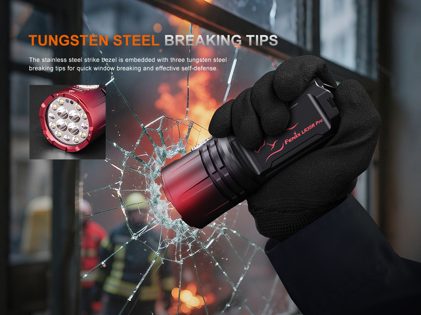 Limited Edition - Fenix LR35R Pro Rechargeable Palm-Size Search Light - High Power Flashlight With Red & UV Secondary Lights