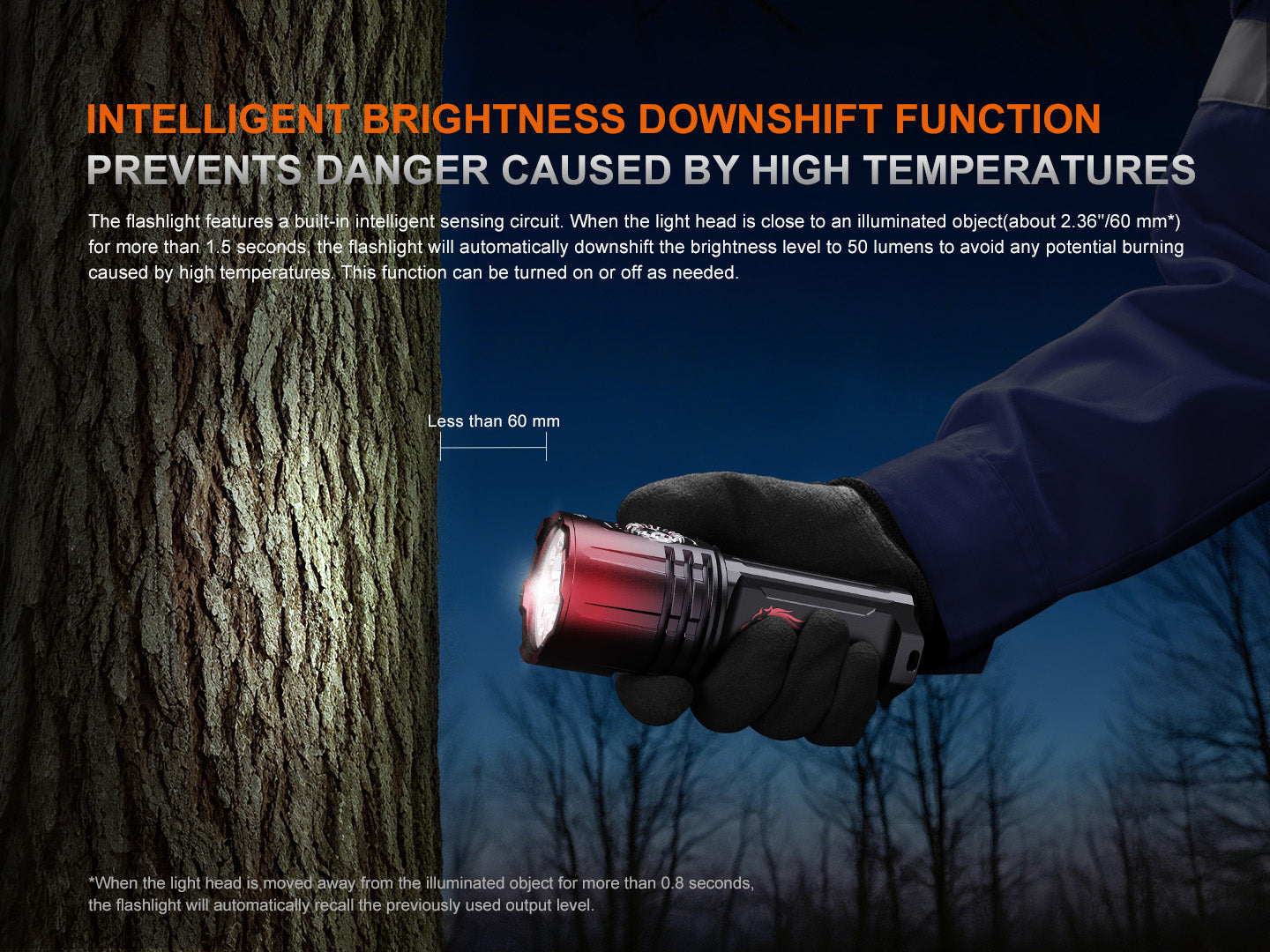 Limited Edition - Fenix LR35R Pro Rechargeable Palm-Size Search Light - High Power Flashlight With Red & UV Secondary Lights