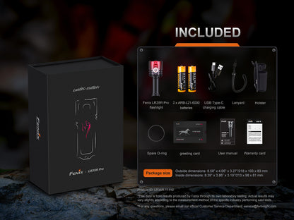 Limited Edition - Fenix LR35R Pro Rechargeable Palm-Size Search Light - High Power Flashlight With Red & UV Secondary Lights