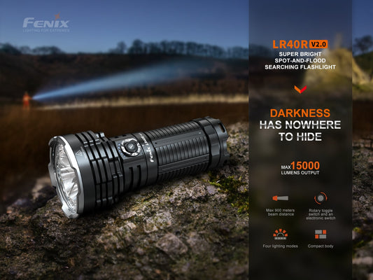 Fenix LR40R V2 High Power Flashlight 900 Meters Throw - 15,000 Lumens