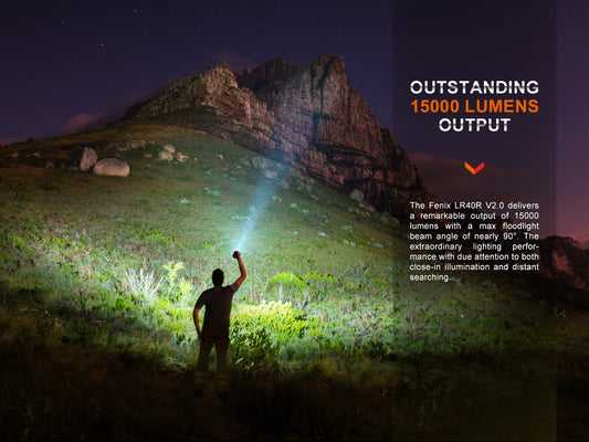 Fenix LR40R V2 High Power Flashlight 900 Meters Throw - 15,000 Lumens