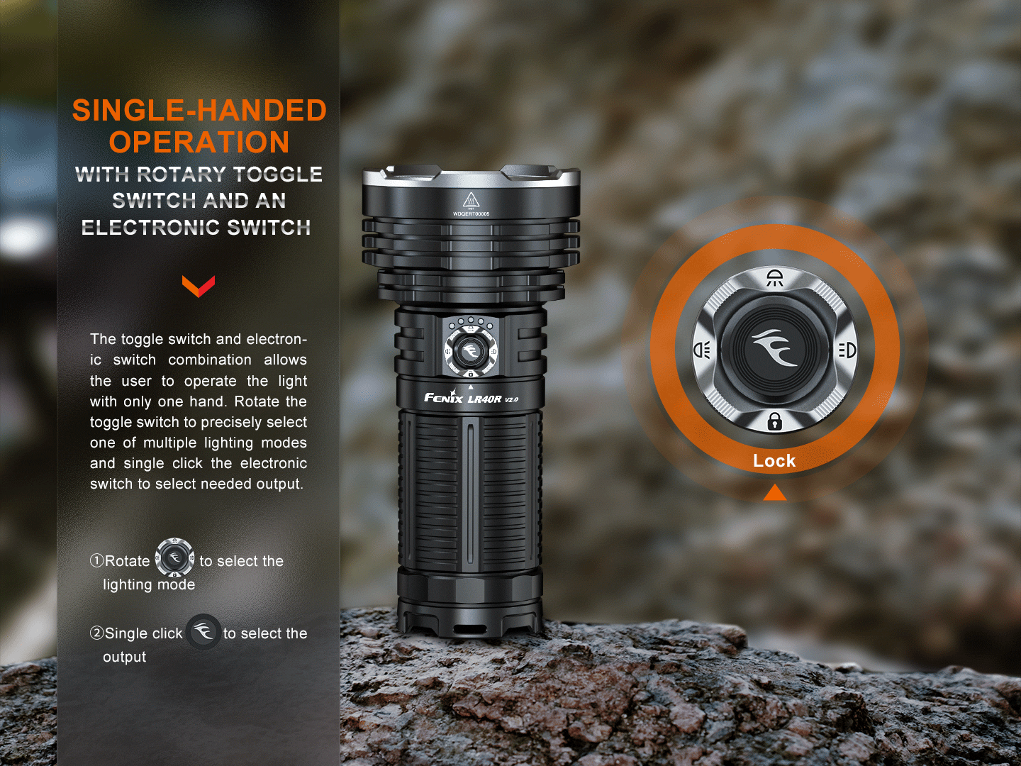 Fenix LR40R V2 High Power Flashlight 900 Meters Throw - 15,000 Lumens