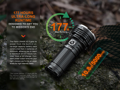 Fenix LR40R V2 High Power Flashlight 900 Meters Throw - 15,000 Lumens