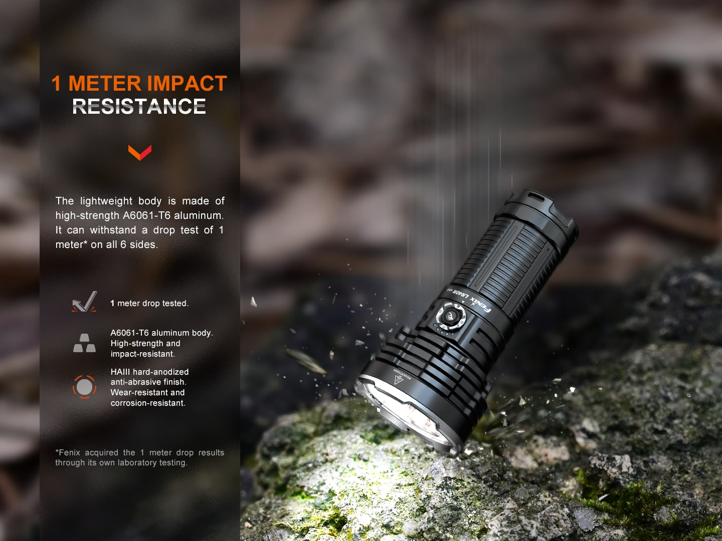 Fenix LR40R V2 High Power Flashlight 900 Meters Throw - 15,000 Lumens