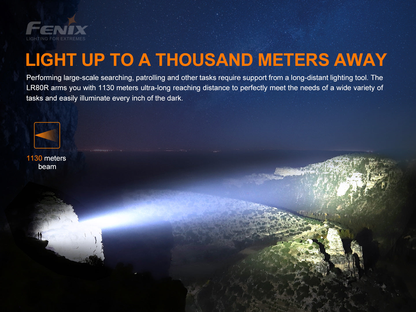 Fenix LR80R Rechargeable Searchlight Flashlight - 18,000 Lumens