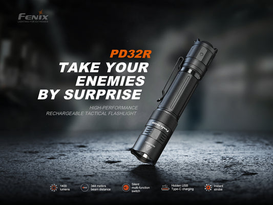 Fenix PD32R Rechargeable Silent Switch Tactical Flashlight