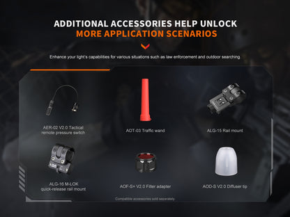Fenix PD32R Rechargeable Silent Switch Tactical Flashlight