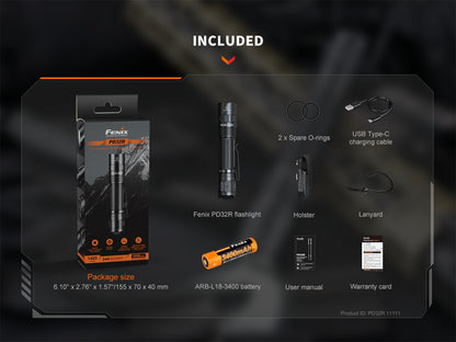 Fenix PD32R Rechargeable Silent Switch Tactical Flashlight