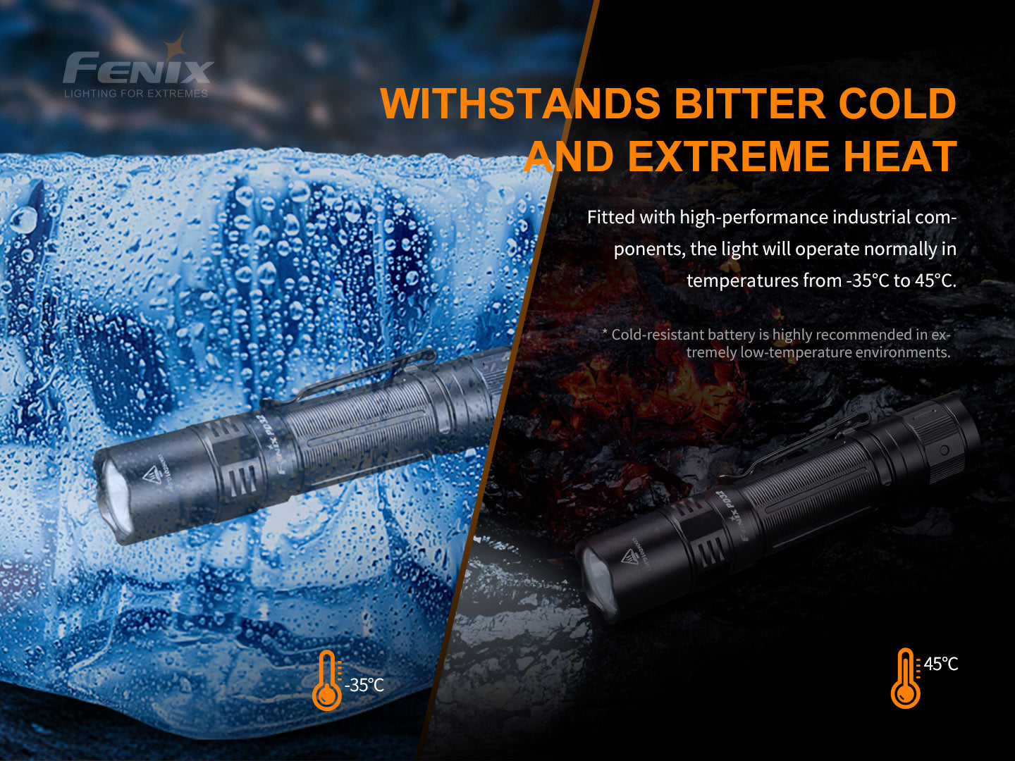 Fenix PD32 V2 Compact Rechargeable Flashlight 395 Meters - 1,200 Lumens