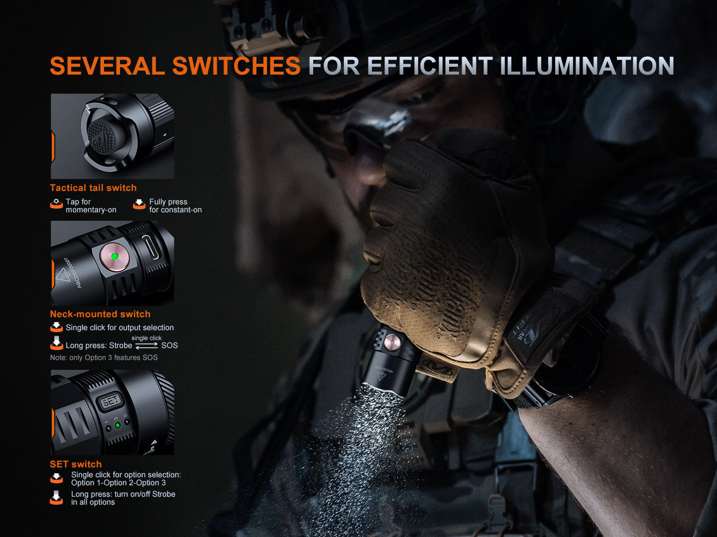 Fenix PD35R ACE Multi-Mode Tactical Flashlight