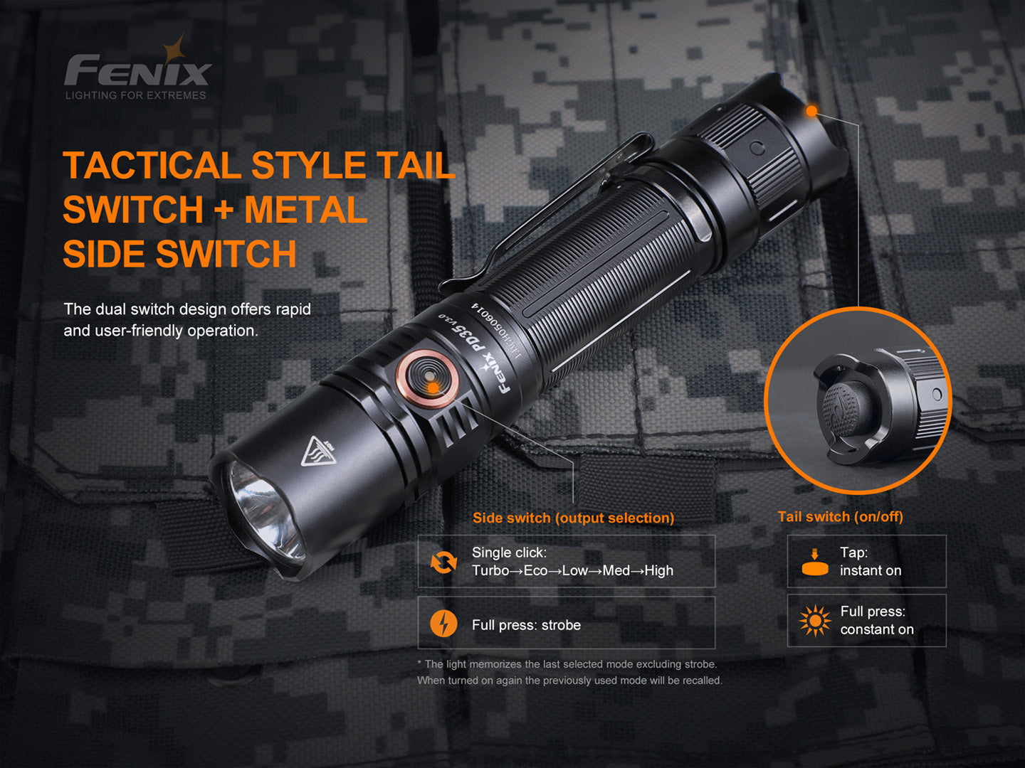 Fenix PD35 V3 Tactical Flashlight - 1,700 Lumens