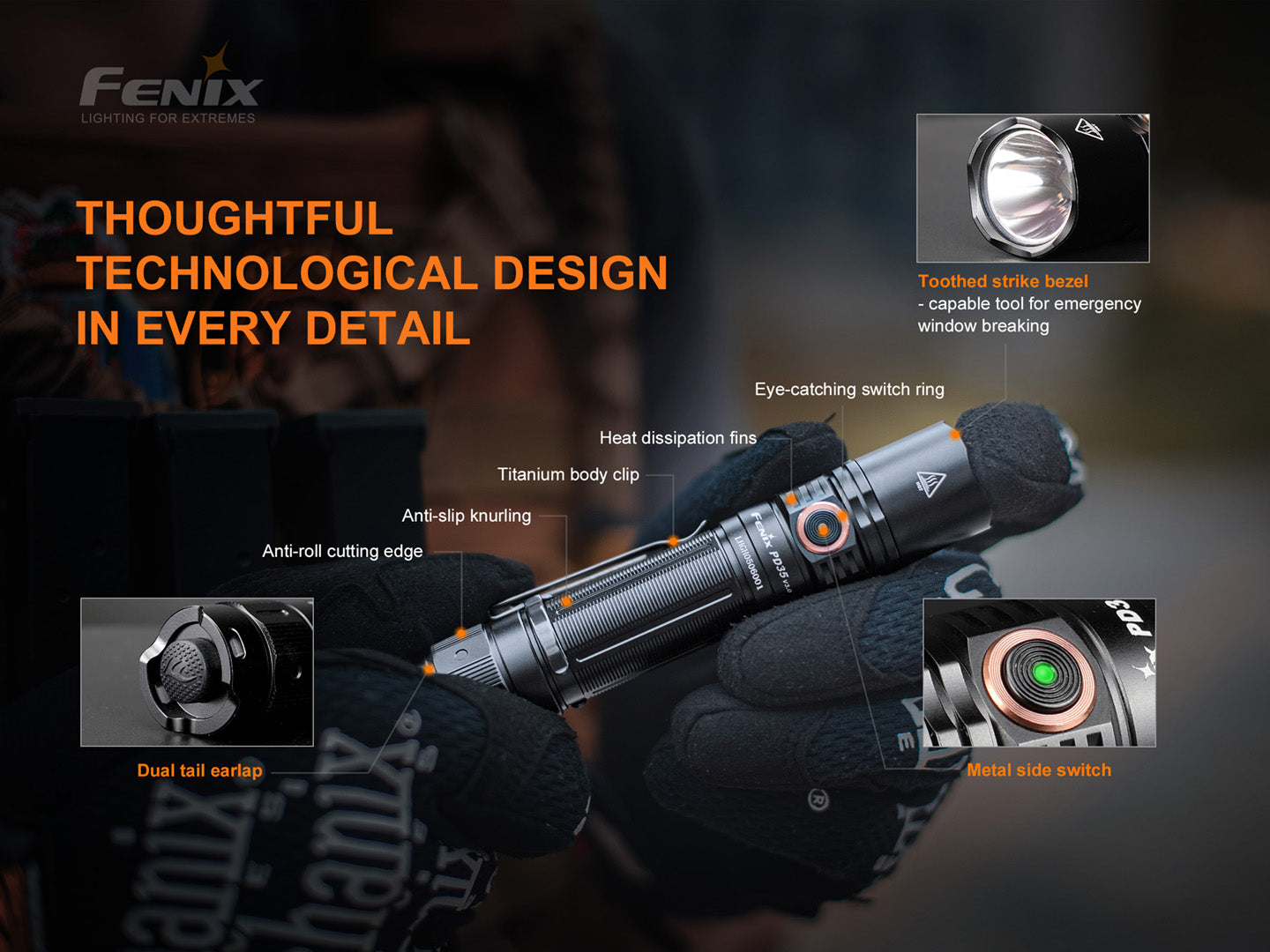 Fenix PD35 V3 Tactical Flashlight - 1,700 Lumens