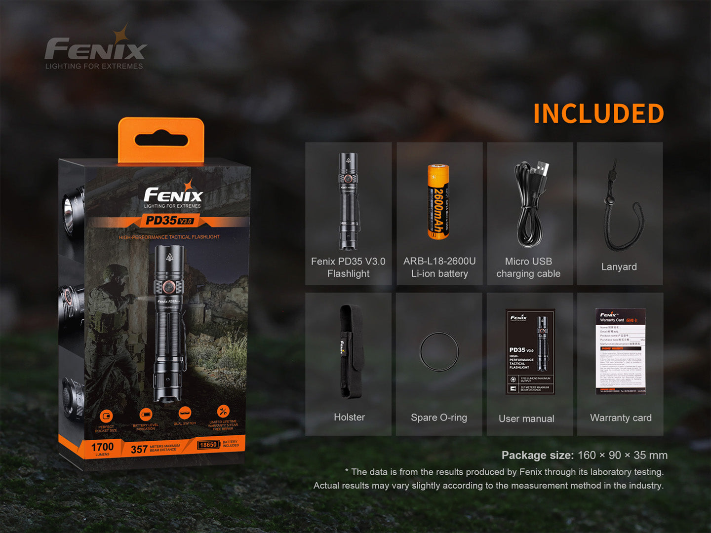 Fenix PD35 V3 Tactical Flashlight - 1,700 Lumens