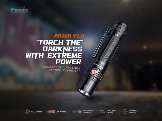 Fenix PD36R V2 Compact Rechargeable Tactical Flashlight