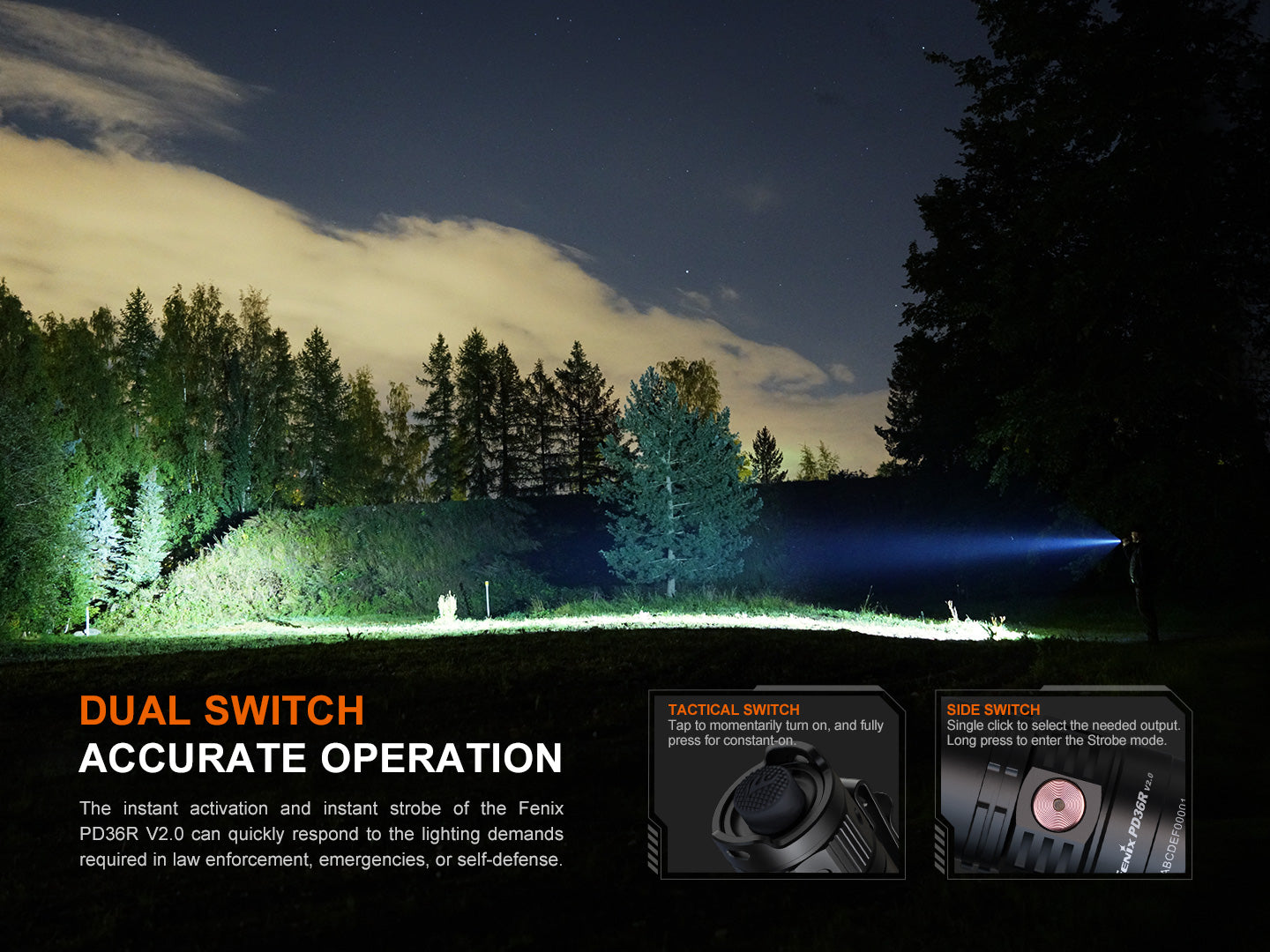 Fenix PD36R V2 Compact Rechargeable Tactical Flashlight